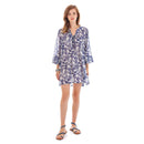 Πουκαμίσα καλοκαιρινή εμπριμέ μπλε και άσπρο.