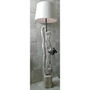 Φωτιστικό από ξύλο θαλάσσης, άσπρο επιδαπέδιο.