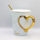  δώρο ερωτευμένων - κούπα με χρυσαφί καρδιά