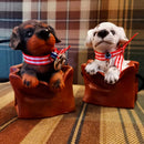 Dog miniatures with new year's charm