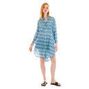 Τιρκουάζ πουκαμίσα εμπριμέ καλοκαιρινή.