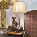 Vintage φωτιστικό σαλονιού με αγαλματίδιο παιδί με σκύλο