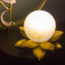 Επιτραπέζιο φωτιστικό με φως από λωτό.